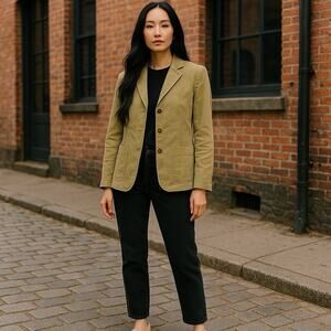 Lands‎ End Corduroy Blazer 16W Plus Pistachio Academia Heritage VTG Classic Prep